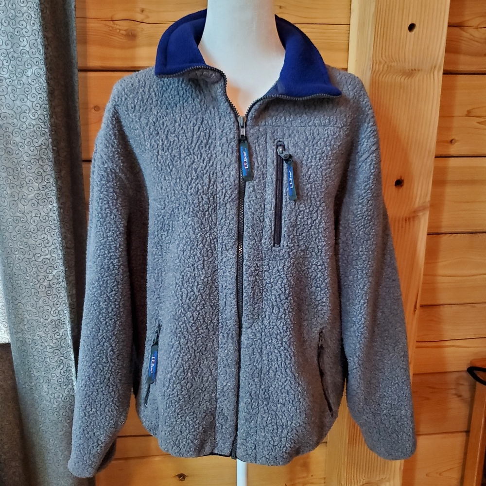 L.L.Bean Gray Pullover Fleece Jacket Men's Size L